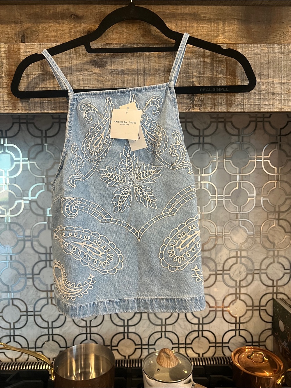 American Eagle denim top size XS NWT